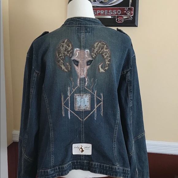 Hand Painted Jean Jacket zipper closure - Picture 4 of 8